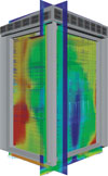 Figure 4. Temperature distribution within a cabinet after optimising by simulation